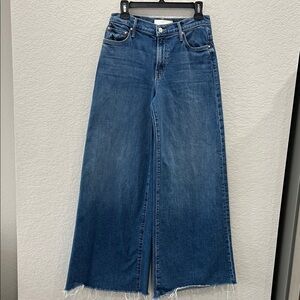 Mother Women's size 27 the swisher sneak fray Wide-Leg Jeans